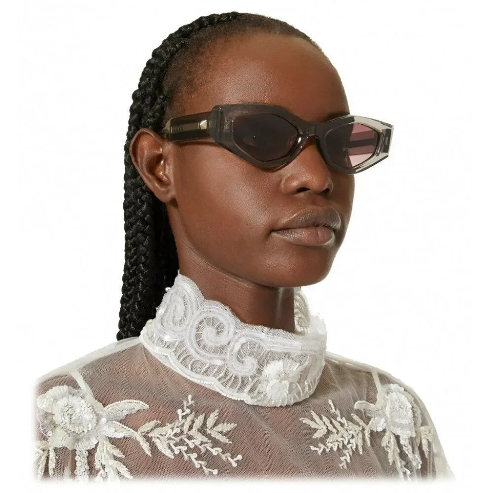 Valentino Men Sunglasses Translucent Grey Rose Irregular V - TRE VLS-101C-51